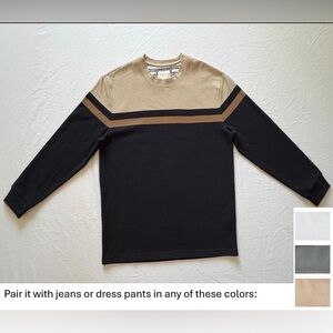 NWT-Denim & Flower Neutral Ribbed Crewneck Sweater